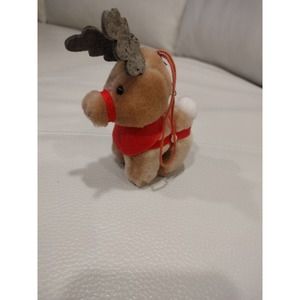 Vintage 1985 McDonald's Coca Cola Plush Christmas Reindeer Ornament